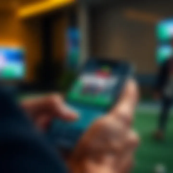 1xbet application on a mobile device