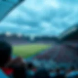 A panoramic view of the Aarhus football stadium during a match