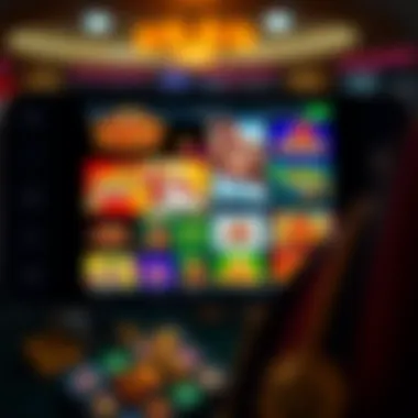 Mobile casino interface showcasing various games