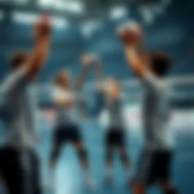 Training session of Belarusian volleyball players in action