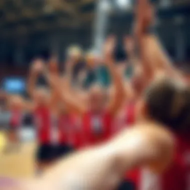 Celebration of a volleyball victory by Belarusian athletes