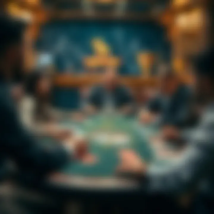 Engaging Card Game Scene Popular gaming table with players