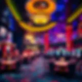 Luxurious casino interior with vibrant lighting