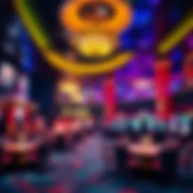 Luxurious casino interior with vibrant lighting