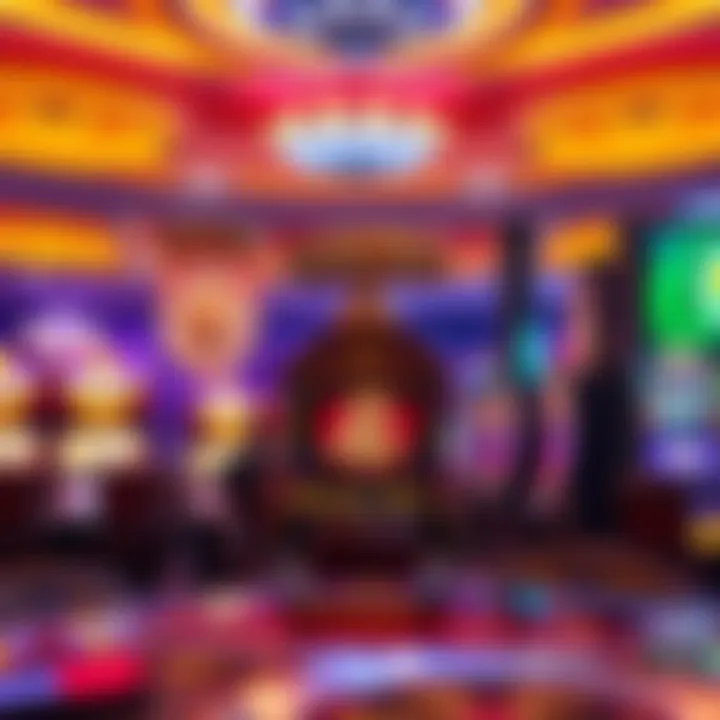 A vibrant casino setting showcasing the Book of Ra slot machine