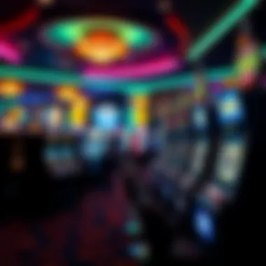 A serene casino environment featuring various slot machines in a lively setting.