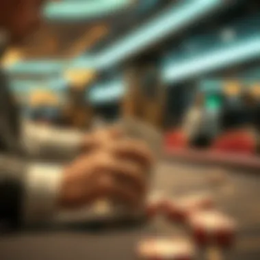 The Art of Card Shuffling in Blackjack A close-up of a dealer performing a card shuffle in a casino setting