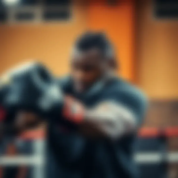 Francis Ngannou training in an intense session