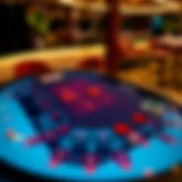 A sophisticated online baccarat table layout with digital interface.