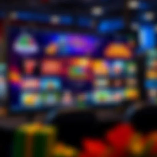 Diverse Online Casino Gaming Experience A vibrant online casino interface showcasing a variety of games