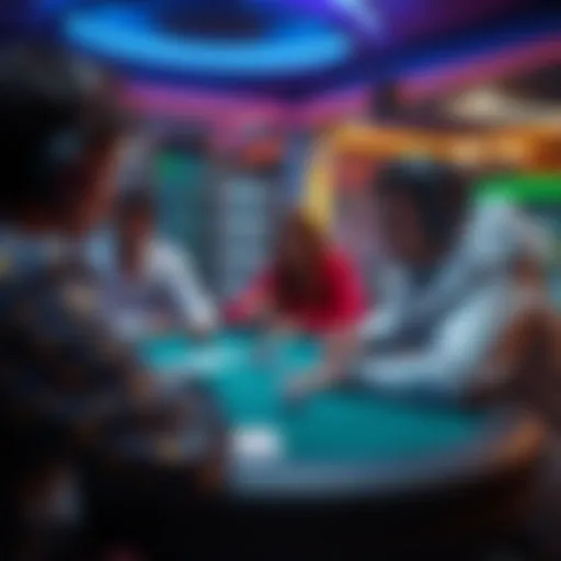 A captivating scene of an online poker game in action