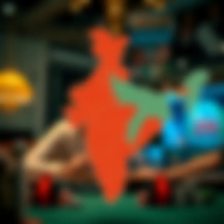 A map of India highlighting different regions