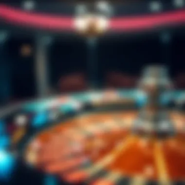 A captivating view of a digital roulette wheel in motion