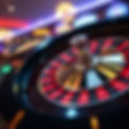 A digital roulette wheel spinning with excitement