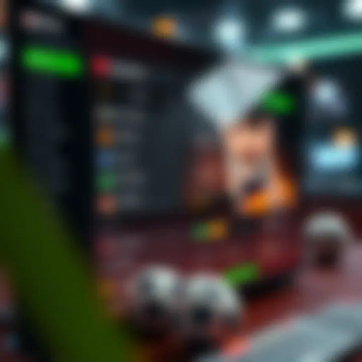 User interface of the betting platform highlighting personalized options