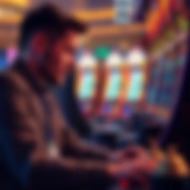 Player strategizing while looking at slot game statistics