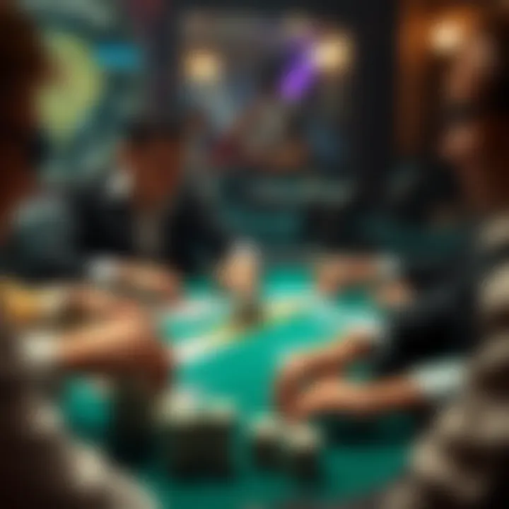 Poker game in action