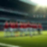 Sevilla FC team lineup on the field