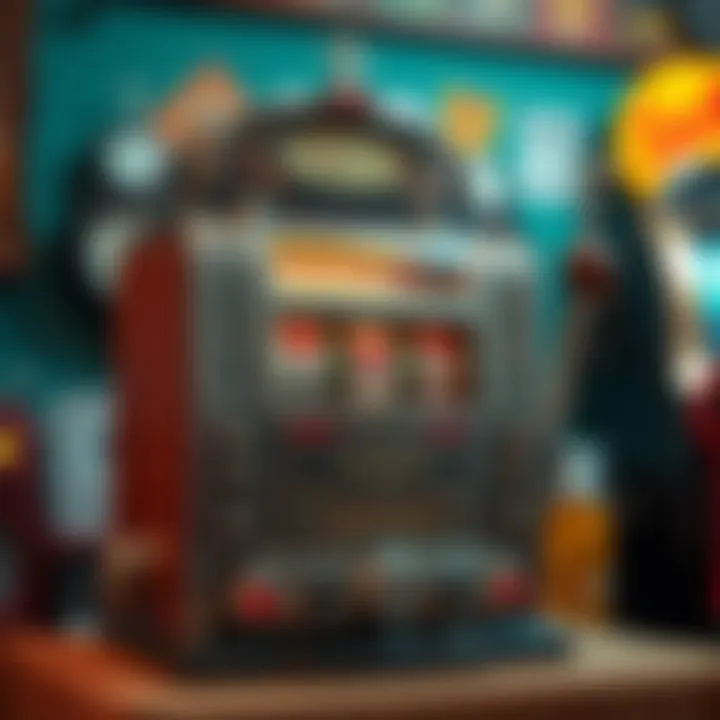A vintage slot machine showcasing its intricate design.