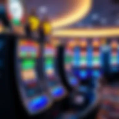 Modern electronic slot machines with vibrant displays.