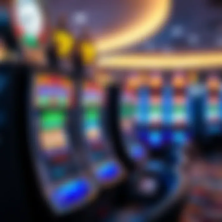 Modern electronic slot machines with vibrant displays.