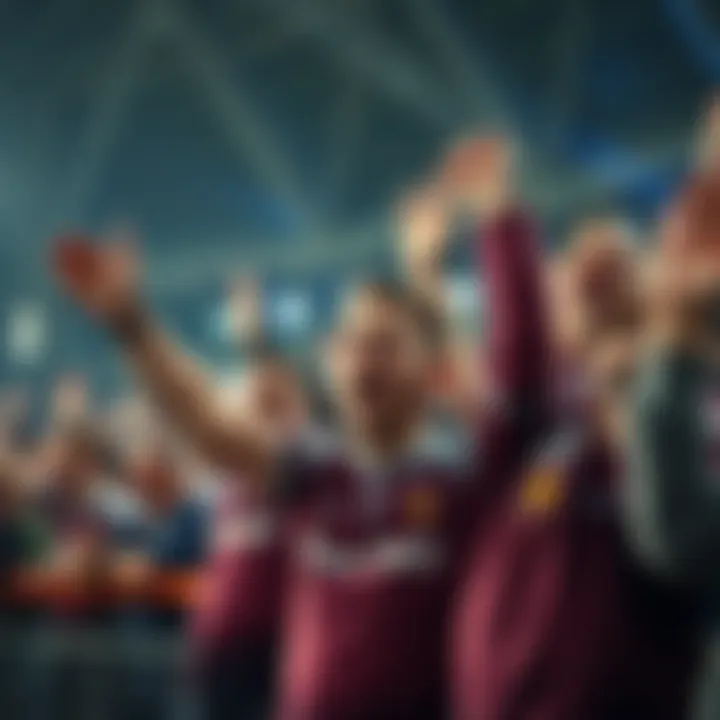 Passionate Supporters of West Ham United West Ham United fans cheering